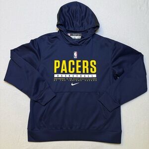 Nike Indiana Pacers NBA Basketball Hoodie Sweatshirt Pullover Blue Size Large
